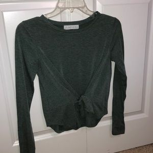 Green long-sleeved shirt